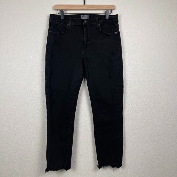 Agolde‎ Sophie High Rise Skinny Crop Jeans Harlow Destructed Size 32 Grunge Emo - Picture 4 of 16